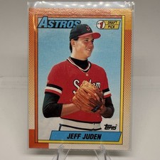 1990 Topps #1 Draft Pick Jeff Juden #164 Rookie Houston Astros Baseball Card. rookie card picture