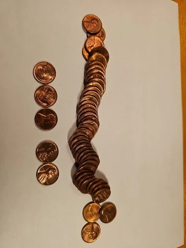 1958-P BU UNCIRCULATED LINCOLN WHEAT CENT PENNY ROLL *LAST YEAR OF WHEAT!*