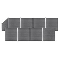 WPC Zaun-Set 8 Quadrate + 1 SchräGe 1484X186 Cm Grau