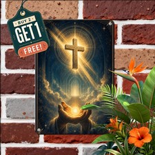 Sacred Heart Jesus Wrought Sign Retro Christian Religious Catholic Metal Plaque