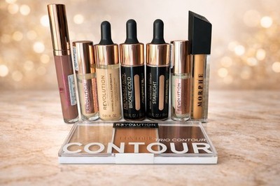 NEW Makeup Revolution Contour & Bronzer Palette + Liquid Highlighters Set
