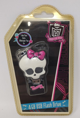 Monster High 4GB USB Flash Drive Keychain Back to School Supply Skull with Bow
