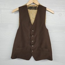 Vintage Levis Menswear Vest Brown Action Suit Tailored Waistcoat Size M