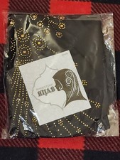 Rhinestone Dot Pattern Black Gold Hijab Scarf BE1275 for Women Black Gold
