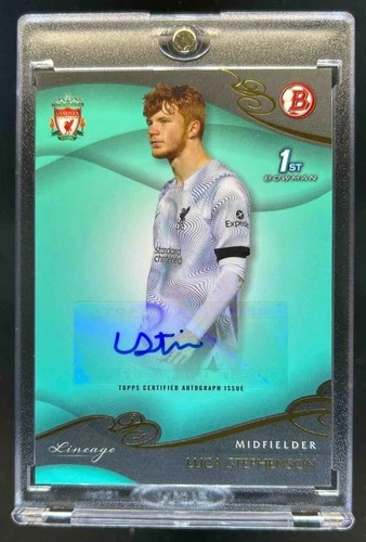 2022 Topps Liverpool Lineage Luca Stephenson Bowman Academy Auto 1st Teal #/99