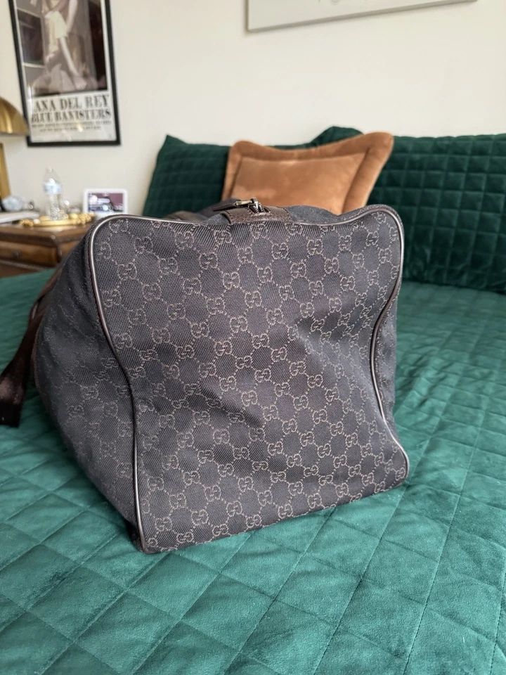 Bolso de Viaje Gucci GG Monograma Marrón Lona Suave Fin de Semana Cremallera Llevar Foto 2 de 4