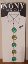 Vintage RARE RUNWAY NONY NEW YORK Green & Yellow Opaque Button Covers