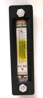 TK T-550-7 - LENZ 7'' SIGHT GLASS W/TEMP GAUGE - 1/2''-13 Threads