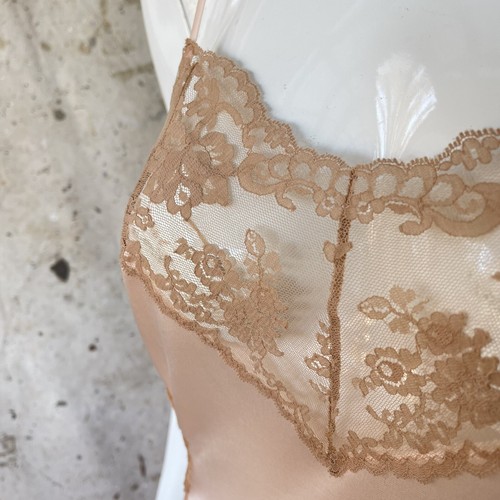 Vintage 70’s Pink Maxi Nightgown W/ Sheer Lace Trim And Sides S/M - Picture 6 of 8