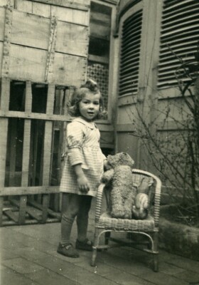 Frankreich Teddybär Kinder Spiel Stofftier altes Amateurfoto 1930