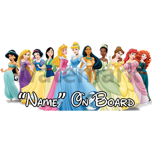 Baby On Board Car Sign Disney Princess Personalised (1) - 第 1/1 張圖片