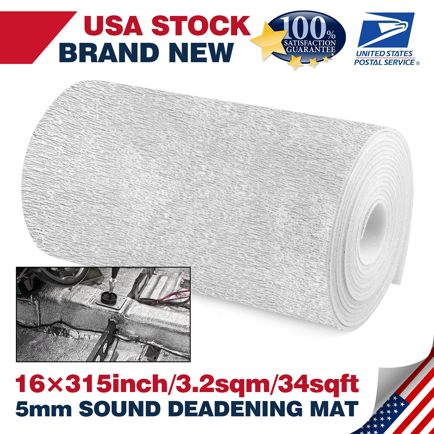 Sound Deadener Mat Noise&Heat Shield Insulation for Car Hood Trunk Door 315