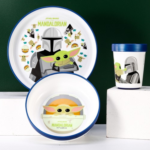 Juego de vajilla de cena bicolor para niños de Star Wars 3 piezas plato, tazón y vaso, sin BPA - Imagen 4 de 7