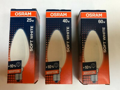 OSRAM SUPERLUX KRYPTON Glühlampe 230V E14 25W/40W/60W Kerzenlampe soft white