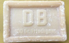 Ein altes Stück Kernseife Mit Prägung DB 100 Gr. Frischgew.