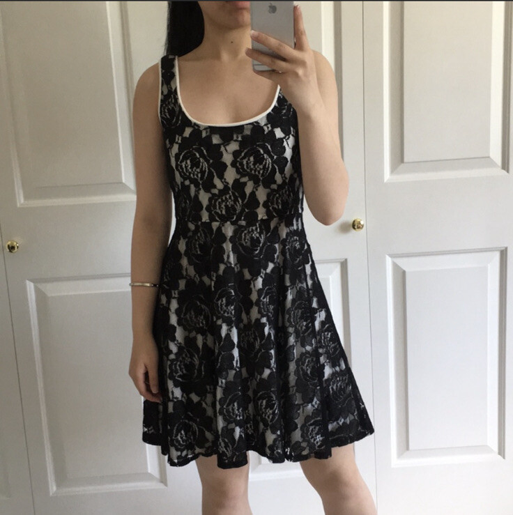 love...ady - Black & White Lace Floral Mini Dress | eBay love...ady - Black & White Lace Floral Mini Dress | eBay