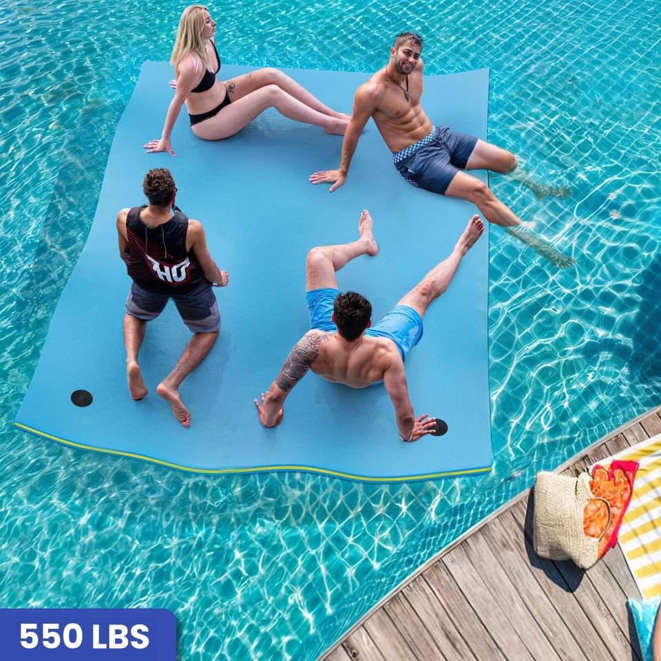 Tear Proof Pool Water Mat 9' x 6' Water Park Floating Lily Pad Foam Max ...