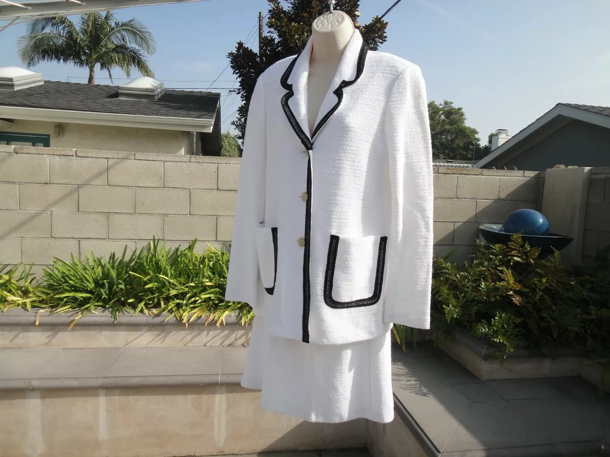 White jacket deals with black trim