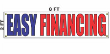 EASY FINANCING Banner Sign 2x8 for Used Car Auto Sales Lot