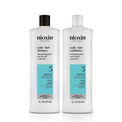 Nioxin System 3 Cleanser Shampoo & Scalp Therapy Conditioner 33.8oz Liter Duo