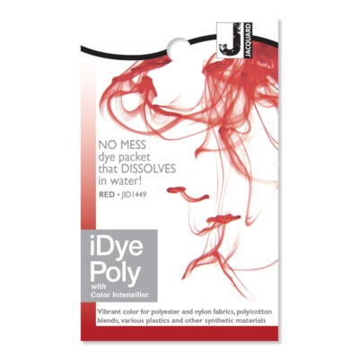 Rote Jacquard iDye Synthetik Stofffarbe - Polyester, Nylon und Poly Baumwolle