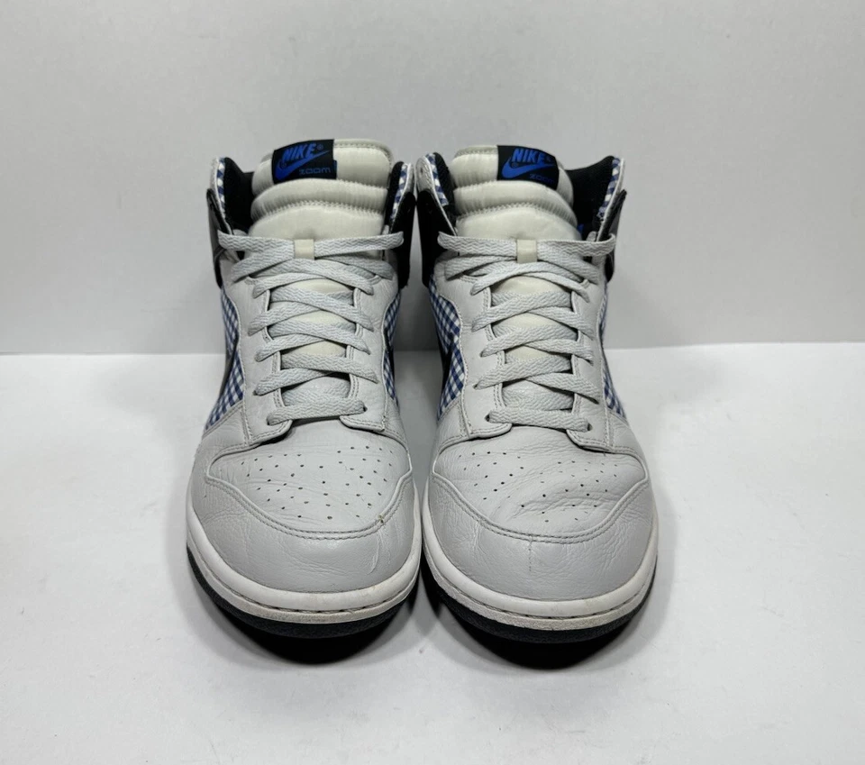 Nike Dunk High Premium Hombres Talla 11 Gris Azul Zapatillas a Cuadros Zapatos 317891-006 Foto 3 de 4