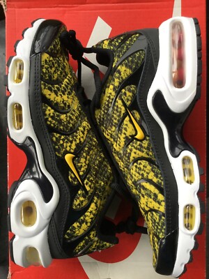 Nike Womens Air Max Plus CT1555 001 Size 5 Black White Yellow Gold TN Tuned Air