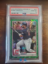2020 Bowman Chrome X Bobby Bradley RC Rookie PSA 10 25/31 SSP SP #47 Xfractor