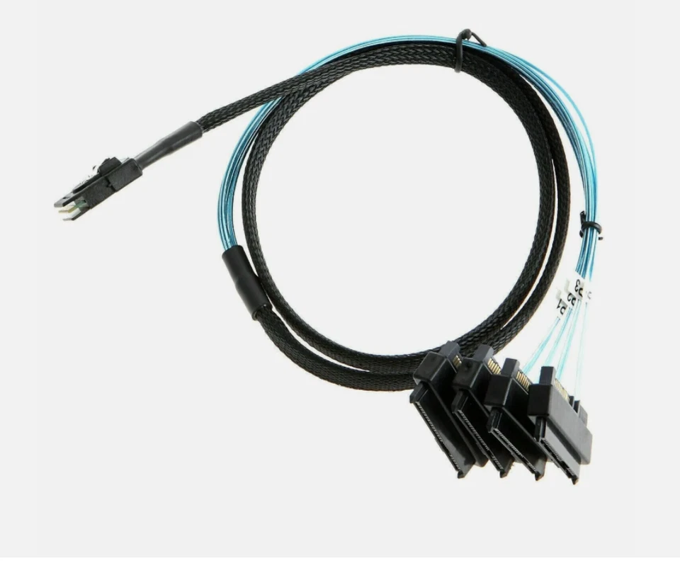 New Mini SAS 36P SFF-8087 to 4 SFF-8482 Connectors With SATA Power Cable 3FT 1M - Image 2 of 4