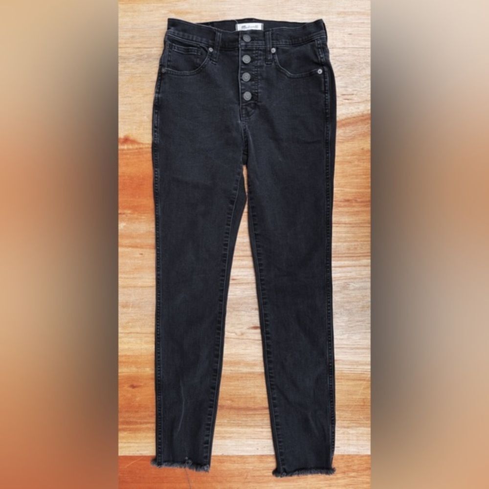 Madewell 10-Inch High-Rise Skinny Jeans with Button Fly in Berkeley Black – Available in Multiple Sizes