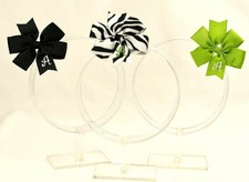 3 Personalized Hairbows Lot, Girls Monogram, Black, Apple Green, Zebra Initial A