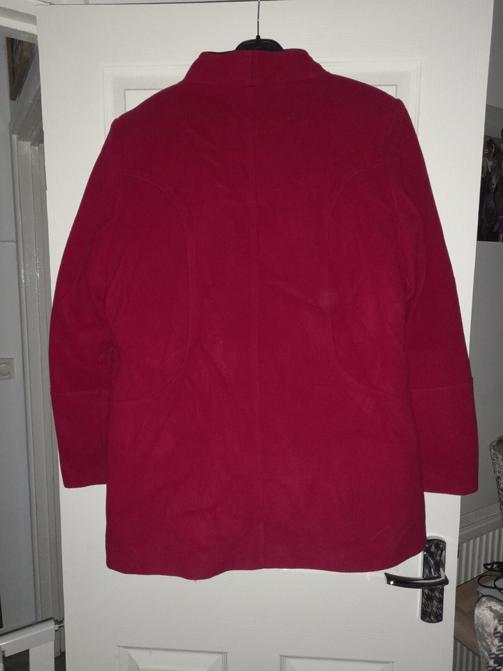 Womens Kesta London Coat Jacket Winter Size 18 Red Wool And Cashmere eBay