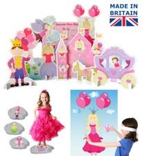 Princess Party Games - pin the tail on the donkey set of 3 for kids | Made in UK