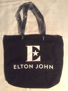 Elton John NEW Tour Tote Bag Black & White Purple Lined Purse Messenger Mint