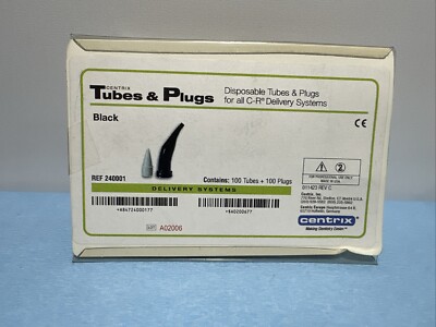 Centrix 240001 Centrix Tubes & Plugs Black  100/ Tubes 100 Plugs