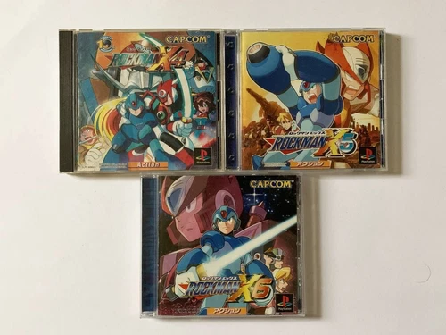 Lot 3 Rockman X4 X5 X6 set Mega Man PS1 Playstation1 Japan Import Tested CAPCOM