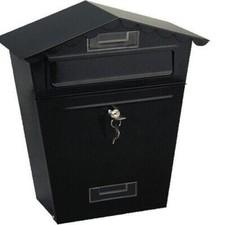 Large Post Box Letter Mail Box Premium Steel Lockable Wall Mount 2 Keys Secure