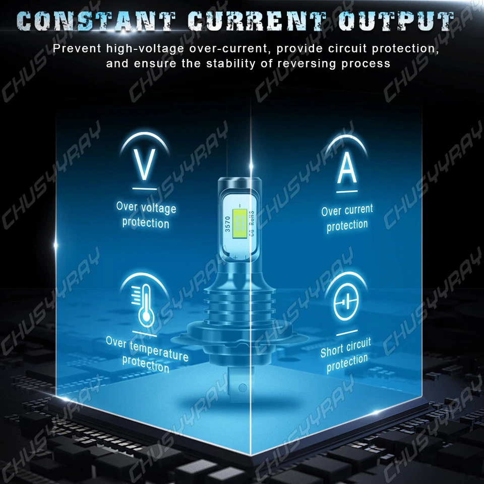 For Kia Sorento 2003-2006 6000K LED Headlight High Low Beam Fog Light Bulbs 6pcs - Image 4 of 4