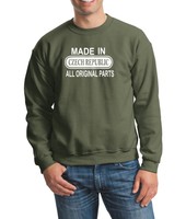 Made In Czech Republic All Orignal Parts men Sweatshirt White Military Green Made In Czech Republic All Orignal Parts men Sweatshirt White Military Green