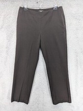 Talbots Heritage Dress Pants Women 12P Brown Side Zip Closure Q86