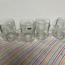 Disney’s Mickey Mouse Club 1955 Clear Glass Mug Collectible Made in USA Set 4