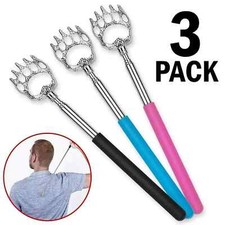 3PACK Back Scratchers, Bear Claw Shaped Extendable Metal Retractable Telescopic