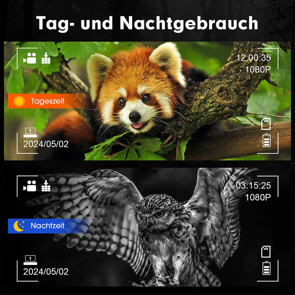 Nachtsichtgerät HD 12MP Infrarot Fernglas 5X Zoom für Jagd Camping Beobachtung - Bild 3 von 4