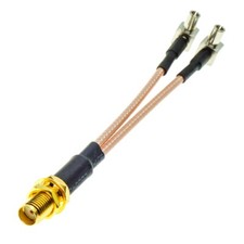 SMA Female to 2X TS9 Male Right Angle Y Splitter Combiner Jumper Cable RG316