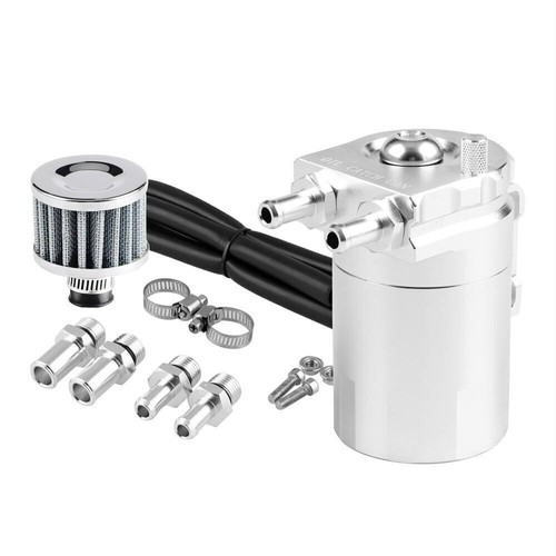 300ML Oil Catch Can Car Diesel Breather Reservoir Tank Baffled Petrol Universal - Foto 2 di 5