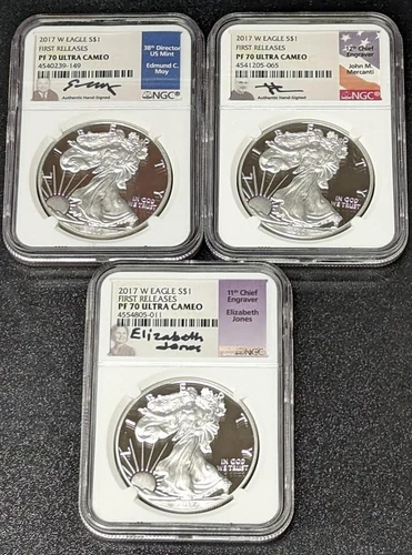 2017 W Silver Eagle Proof Set NGC PF70 UC First Release by Moy, Jones & Mercanti
