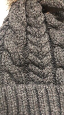 New Timberland Hat Black Cable Knit Lined Women display picture 2