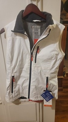 NEW Helly Hansen Womens Crew Vest Medium White Waterproof Windproof Boating