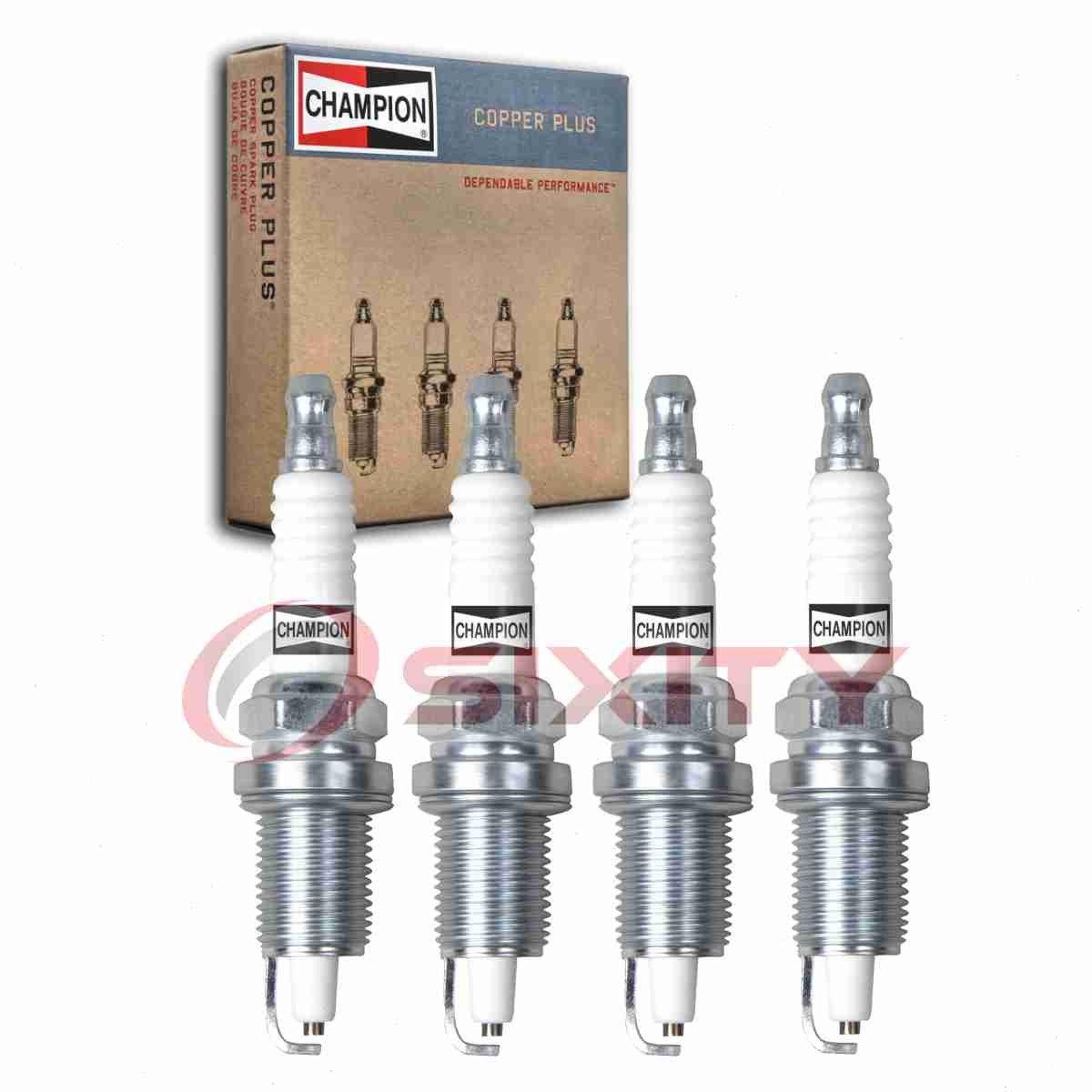 4 pc Champion Copper Plus 438 Spark Plugs for ZFR5N RC12ECC 3459 Ignition iv