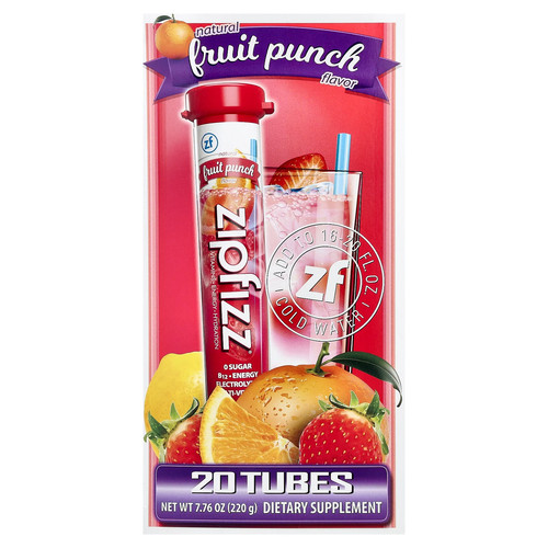 Energy Drink Mix, Fruit Punch, 20 Tubes, 0.39 oz (11 g) Each